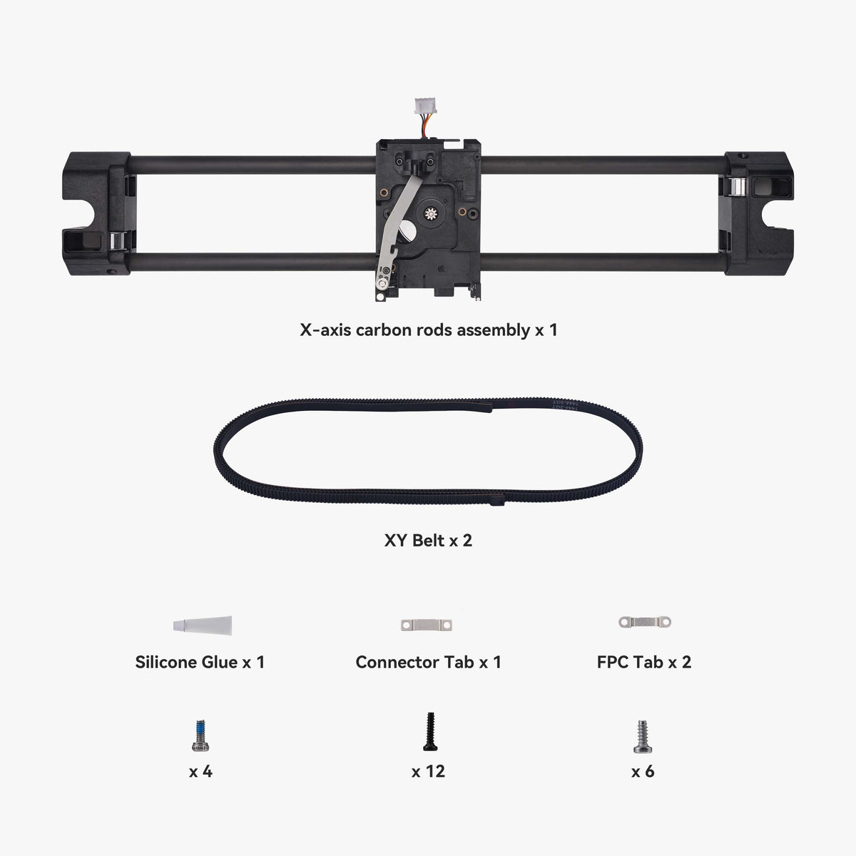 Bambu Lab X-Axis Carbon Rods Assembly - P1P/P1S/X1/X1C/X1E