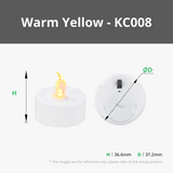 LED Flame Tea Light Candle Set Warm Yellow (12pcs)
