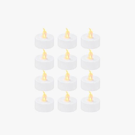LED Flame Tea Light Candle Set Warm Yellow (12pcs)